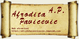 Afrodita Pavičević vizit kartica